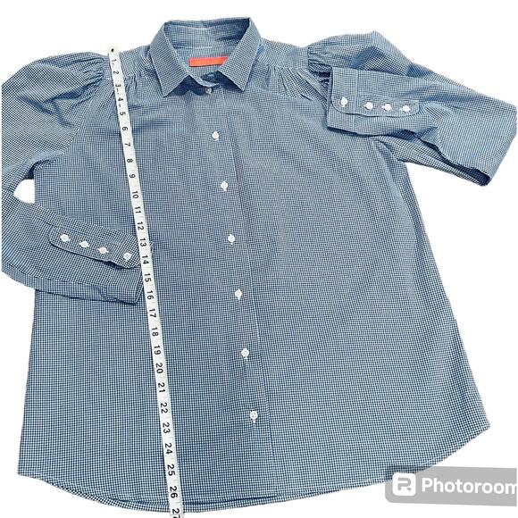 BRITT SISSECK Anna Bright Blue Check (Gingham) Button Down Shirt - Picture 10 of 10